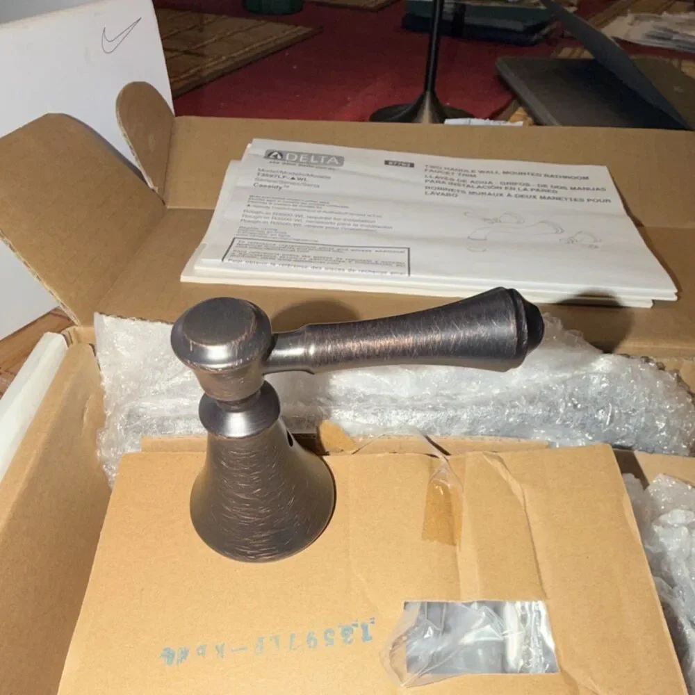 Delta Cassidy Two Handle Wall Mount Bathroom Sink Faucet Trim Venetian Bronze